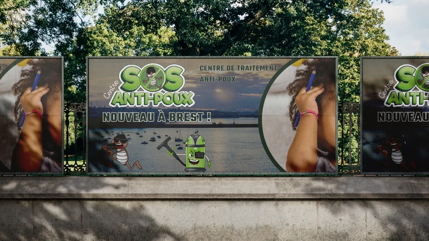 SOS Poux — Affichage extérieur
