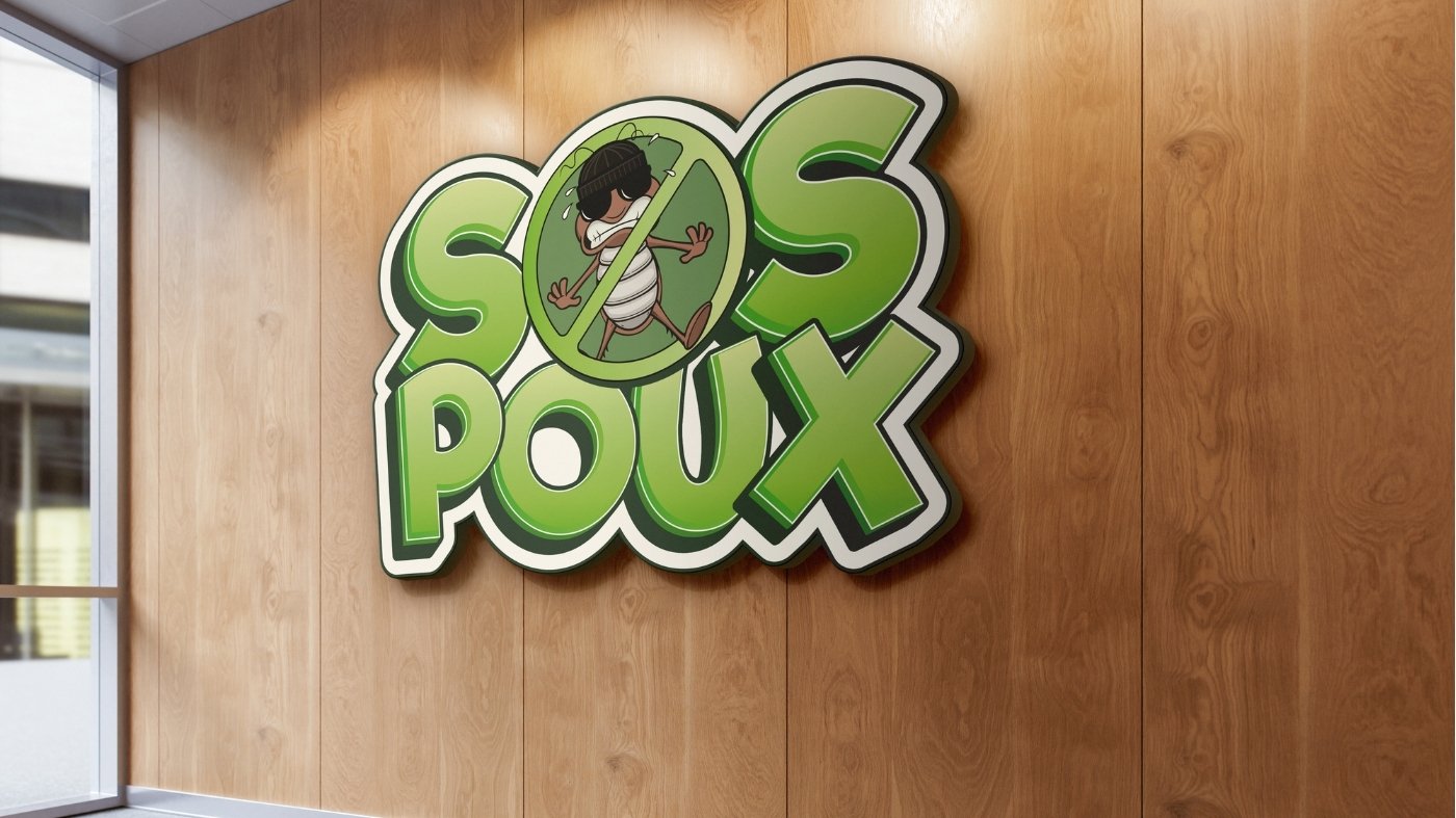 SOS Poux — Enseigne intérieure