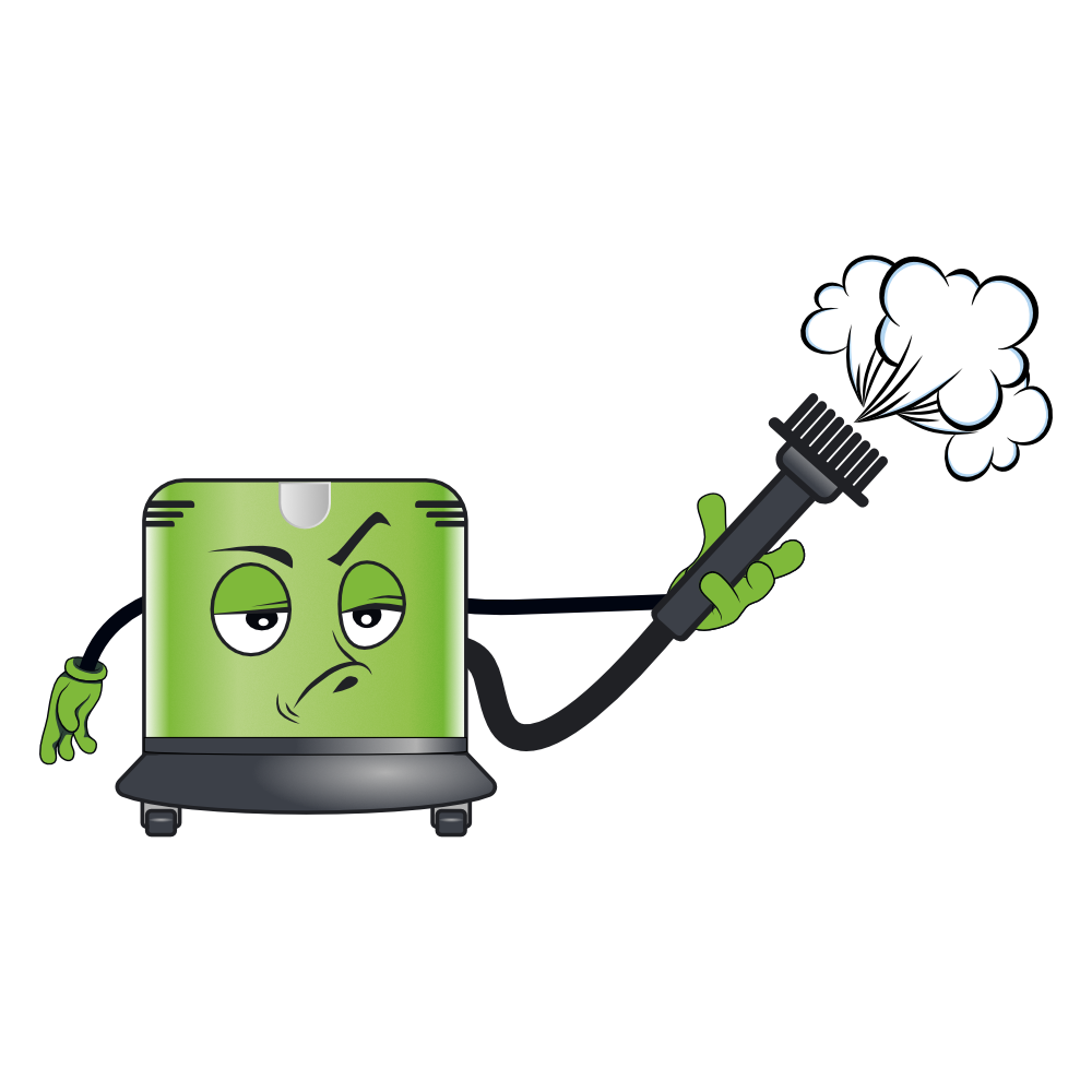 Mascotte aspirateur en action