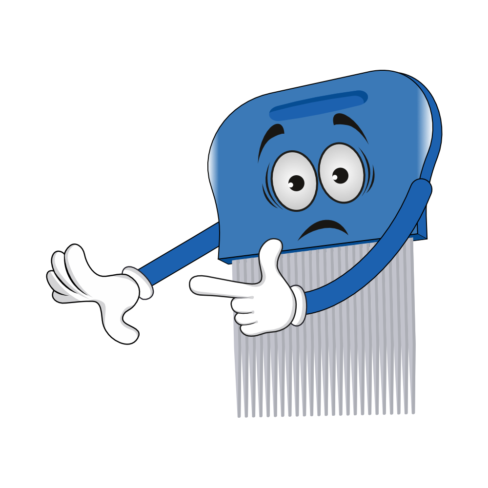 Mascotte peigne anti-poux bleu